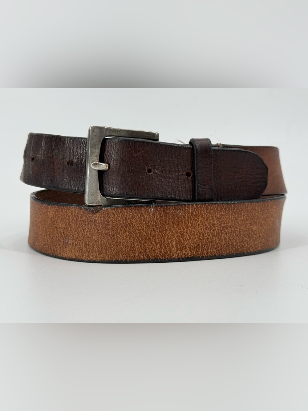 Vintage Worn Distressed Casual Workwear Leather Belt 38